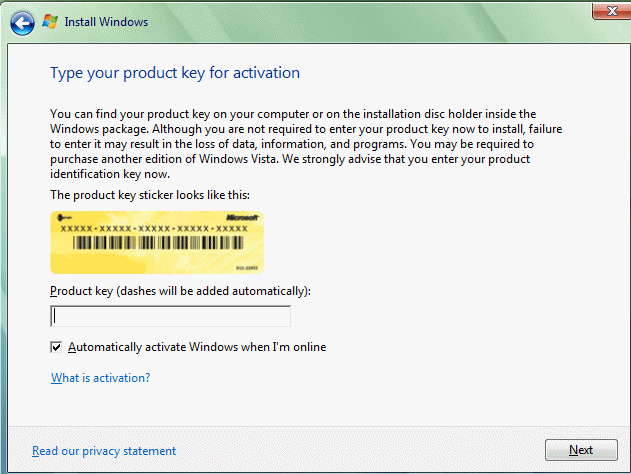 buying a windows vista activation key