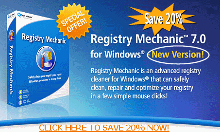 NEW VERSION 7.0! REGISTRY MECHANIC - SAVE 20%