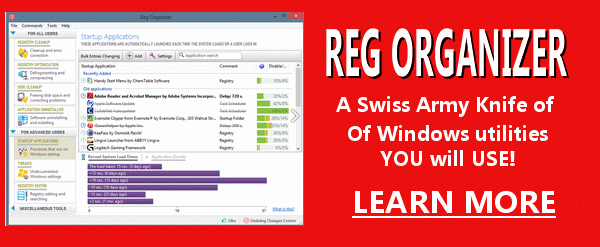 Reg Organaizer - a Swiss Army knife of Windows Utilities - Cloudeight Endorsed