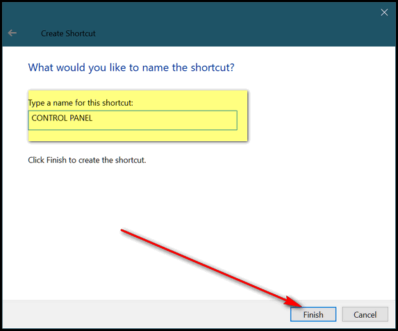 shortcut key for control panel windows 10