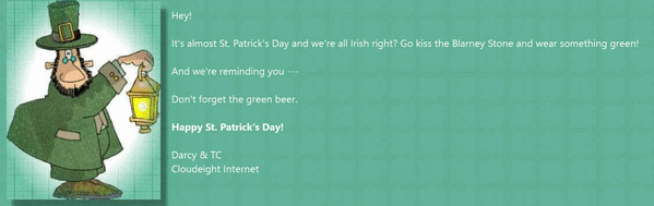 Cloudeight Stationery for Thunderbird - St. Patrick's Day