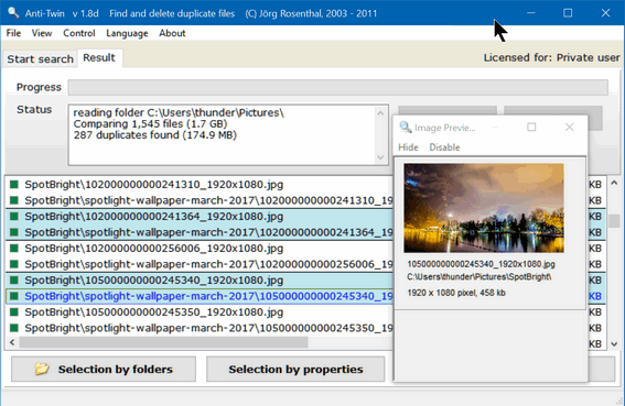Cloudeight Freeware Pick Anti-Twin -Duplicate File Finder