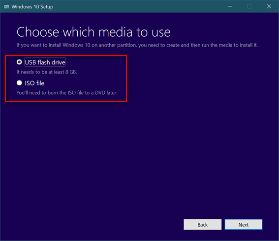 installation media windows 10