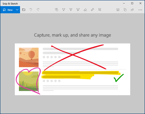 snip and sketch tool windows 10