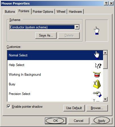 how can i make a custom mouse pointer permanently