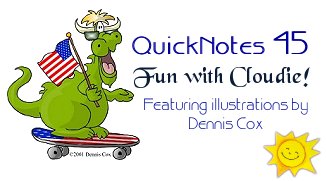 CloudEight QuickNotes 45 Fun with Cloudie! Free Stationery for Outlook and Outlook Express
