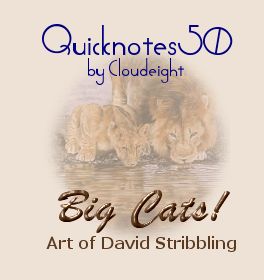 Free Email Stationery, CloudEight Stationery, QuickNotes 50 Big Cats! Art of David Stribbling