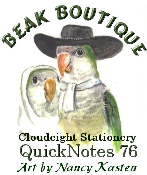 Cloudeight Stationery, Beak Boutique, QuickNotes 76, Art by Nancy Kasten