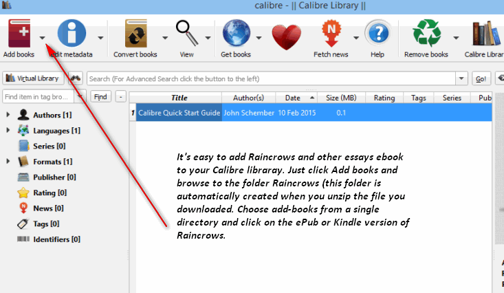 Raincrows Ebook - Calibre Tutorial - Cloudeight Internet
