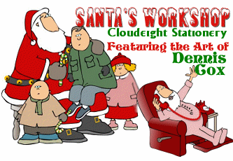 Cloudeight Stationery "Santa's Workshop" Featuring Dennis Cox -  Free Stationery for Outlook and Outlook Express