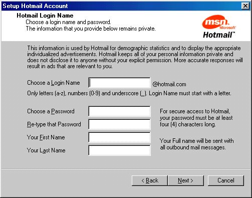Signup form