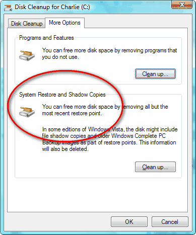 como ajudá-lo a excluir arquivos de restauração do sistema no Windows 7