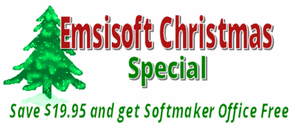 Buy Emsioft for $19.95 off and get Softmaker Office Free!