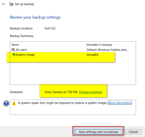 How to do an image backup on Windows 10 without any thirdparty