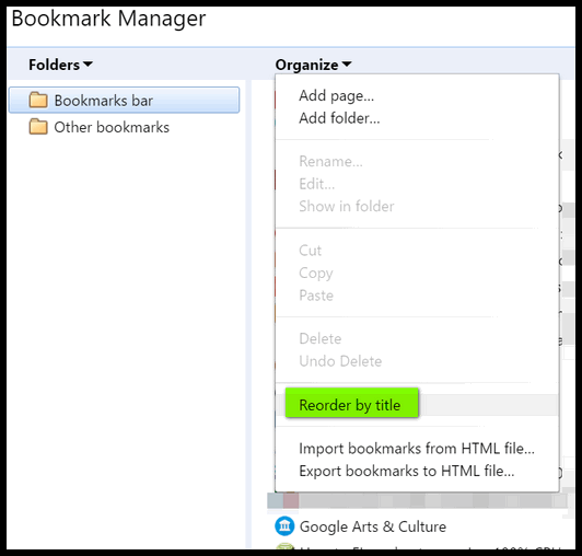 organize bookmarks in chrome for mac