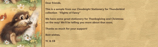 Cloudeight Stationery for Thunderbird - Flights of Fancy