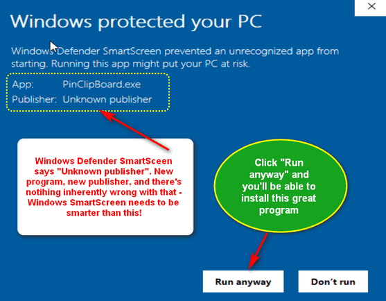 Windows Defender's SmartScreen being dumb - Cloudeight InfoAve