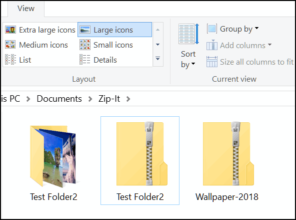 how to change image for zip folder windows 10