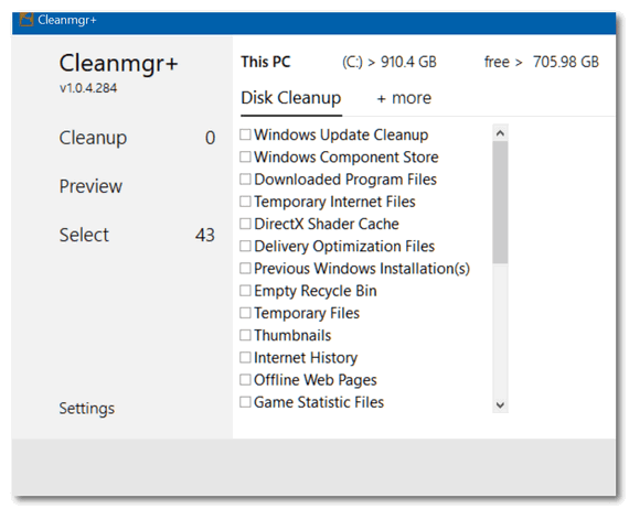 Cloudeight freeware pick -- Cleanmgr+ 