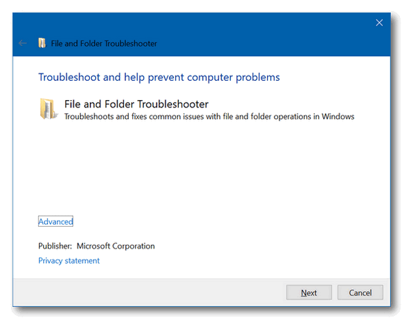 Windows File and Folder Troubleshooter - Cloudeight Windows Tips & Tricks