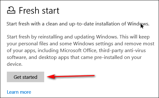 Cloudeight Windows 10 Tips -Fresh start