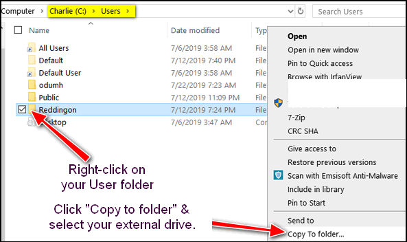Manually backup your personal file - Cloudeight Windows 10 Tips