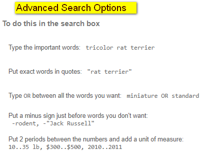 Cloudeight InfoAve Search Tips