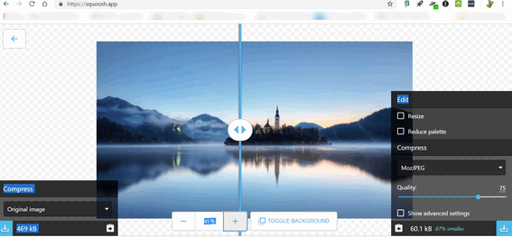compress images with google squoosh