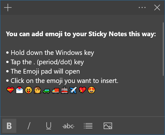 Cloudeight Windows 10 Tips - Sticky Notes