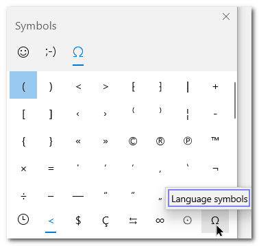 Windows 10 V.1903 Symbols in Emoji Pad - Cloudeight InfoAve Windows tips