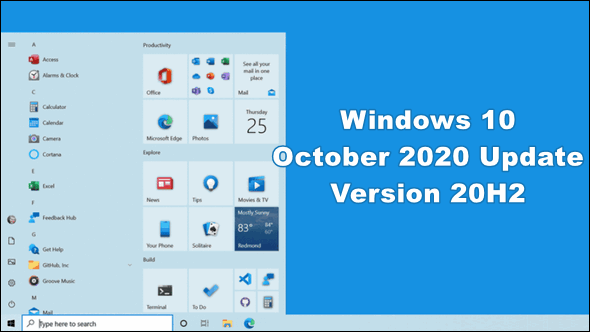 Windows 10 October 2020 Update (version 20H2) 