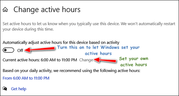 Cloudeight InfoAve Windows 10 Tips - Active Hours