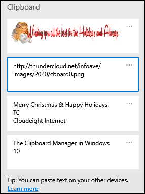 Cloudeight Windows 10 tips - Clipboard Manager