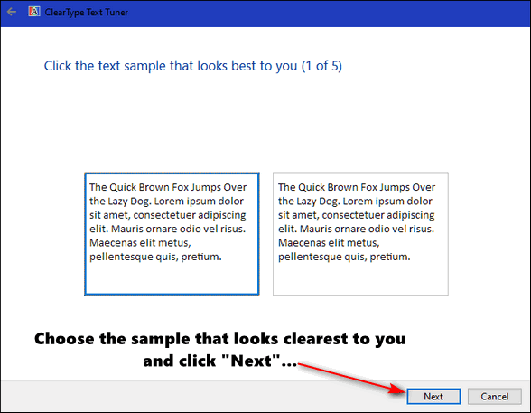 Cloudeight Windows 10 Tips - Clear Type Tuner