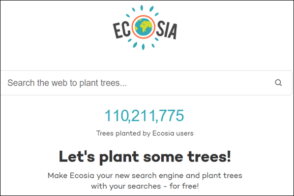 Cloudeight Site Pick - Ecosia - Search the Web and plant a tree