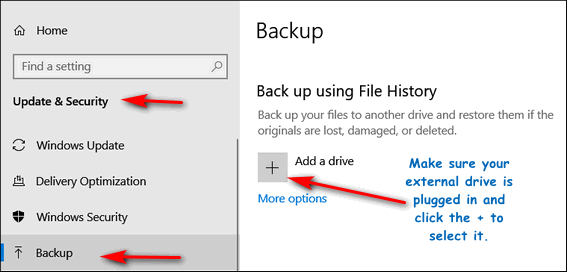 Windows 10 File History - Cloudeight InfoAve