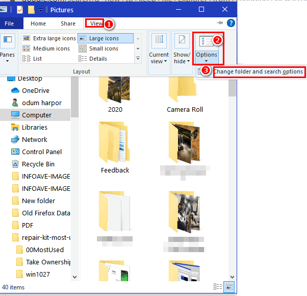 windows 10 folder view keeps changing