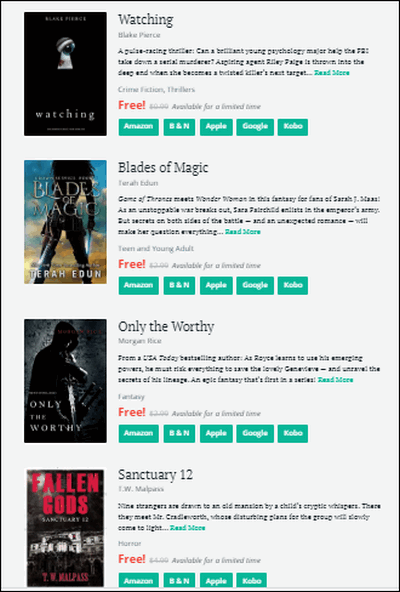 Cloudeight Site Pick - Free Ebooks, BookBub