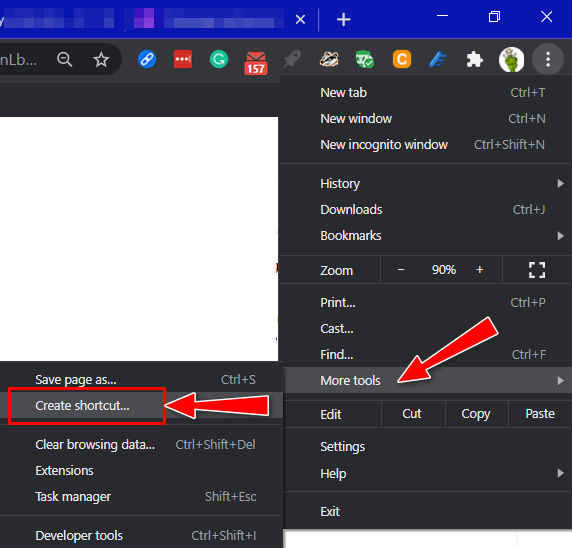 shortcut to gmail on my desktop