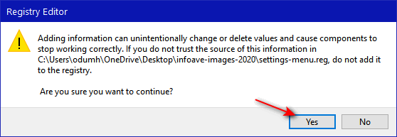 Windows 10 Reg Warning - Cloudeight InfoAve