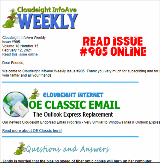 Cloudeight InfoAve Weekly