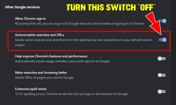 Turn off Chrome Autocomplete - Cloudeight Chrome Tip