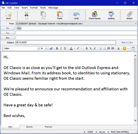 OE Classic Email Program