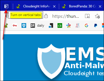 Turn on vertical tabs - Microsoft Edge - Cloudeight Browser Tips