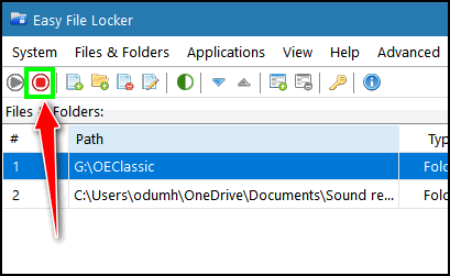 easy file locker invalid password