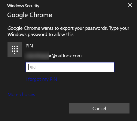 Cloudeight export passwords from Google Chrome