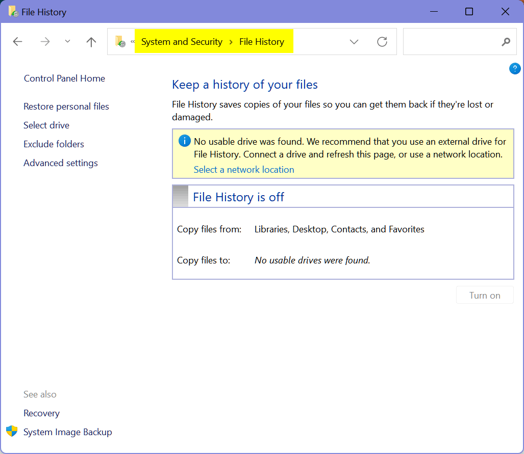Windows 11 File History - Cloudeight