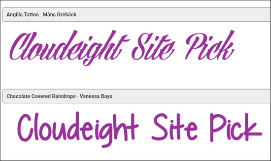 Testing 1001 Fonts - A Cloudeight Site Pick