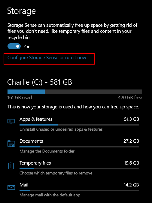 Windows 10 Storage Sense - Cloudeight InfoAve