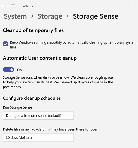 Storage Sense Windows 11 - Cloudeight InfoAve